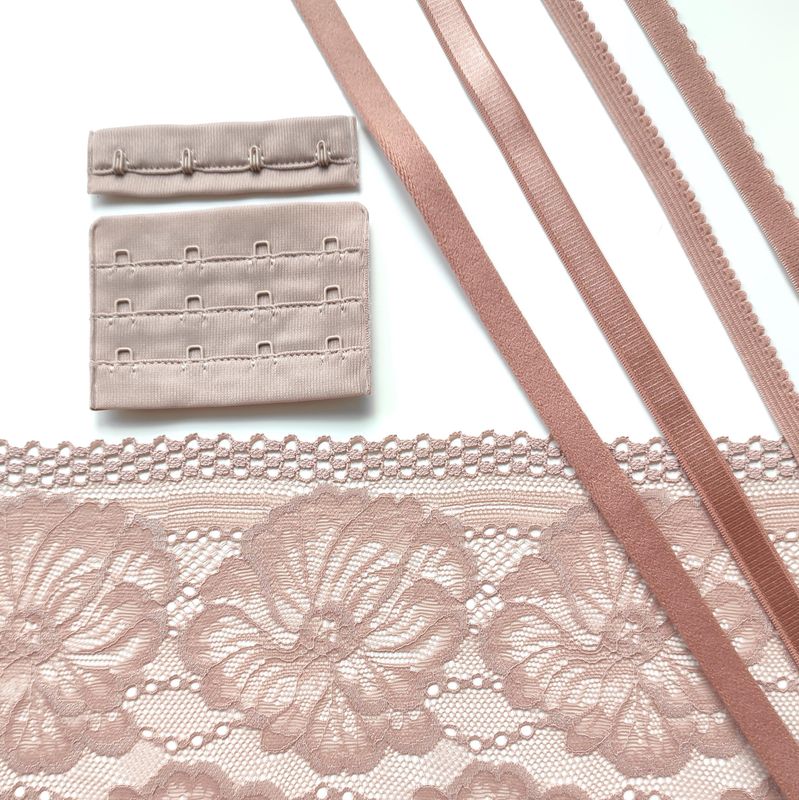 Mocha Mousse elastics for lingerie sewing