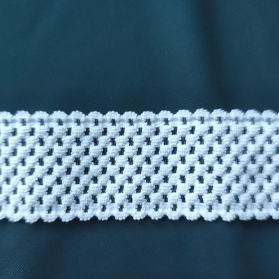 25mm wide honeycomb lingerie elastic in beige and white