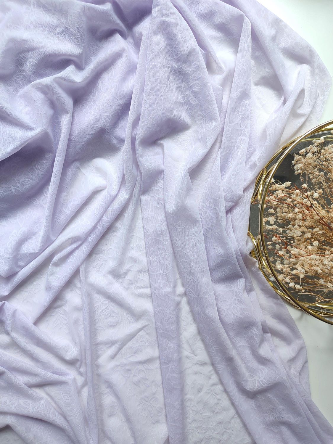 Lilac Floral Stretch Mesh
