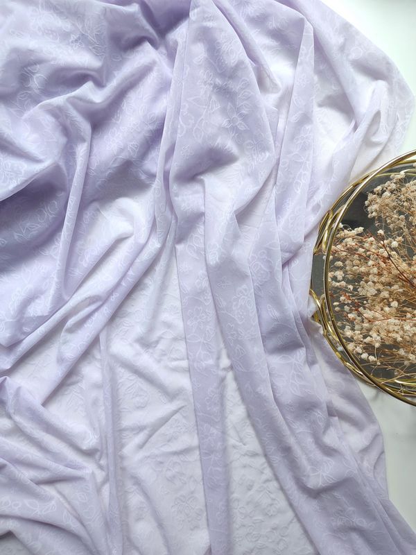 Lilac Floral Stretch Mesh
