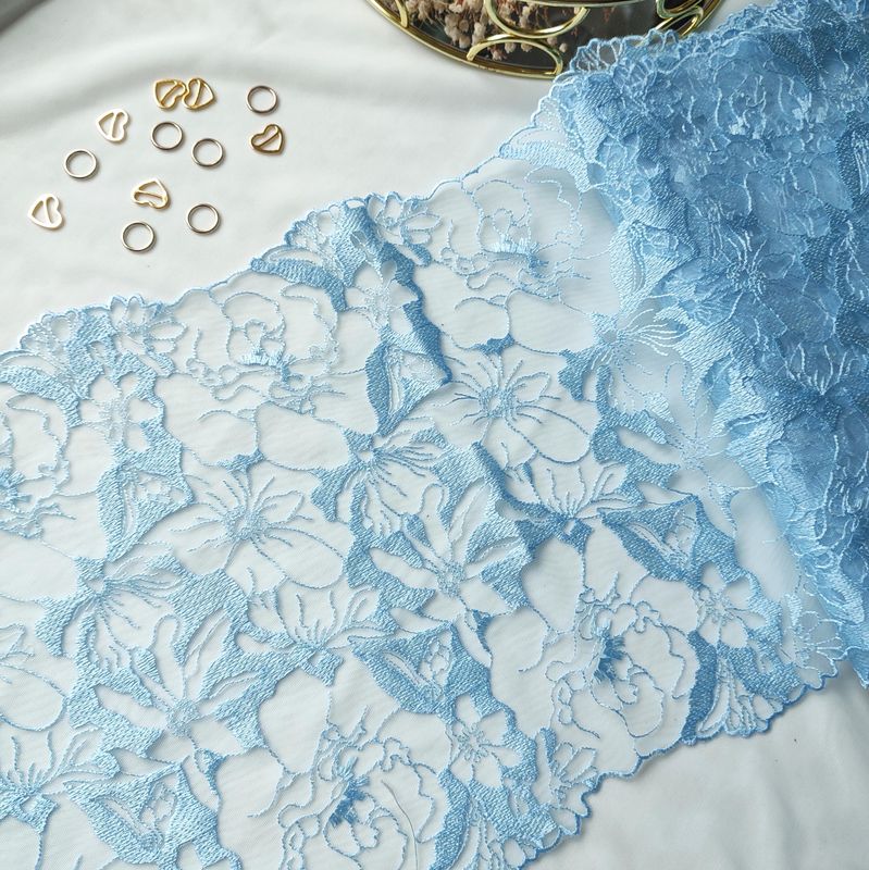 Light Blue Embroidered Lace Trim