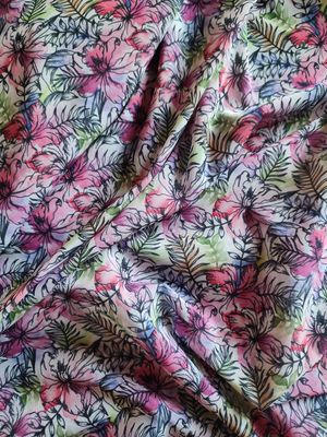 Dense Floral Stretch Mesh – Multicolor Print