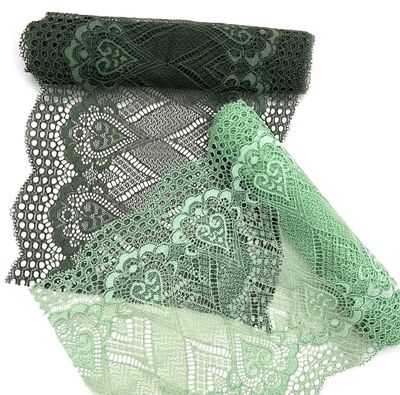 Khaki Stretch Lace Trim