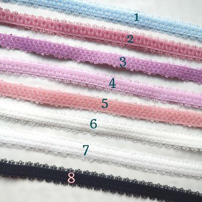 Decorative elastic bra straps in pastel and black colors, 20mm wide