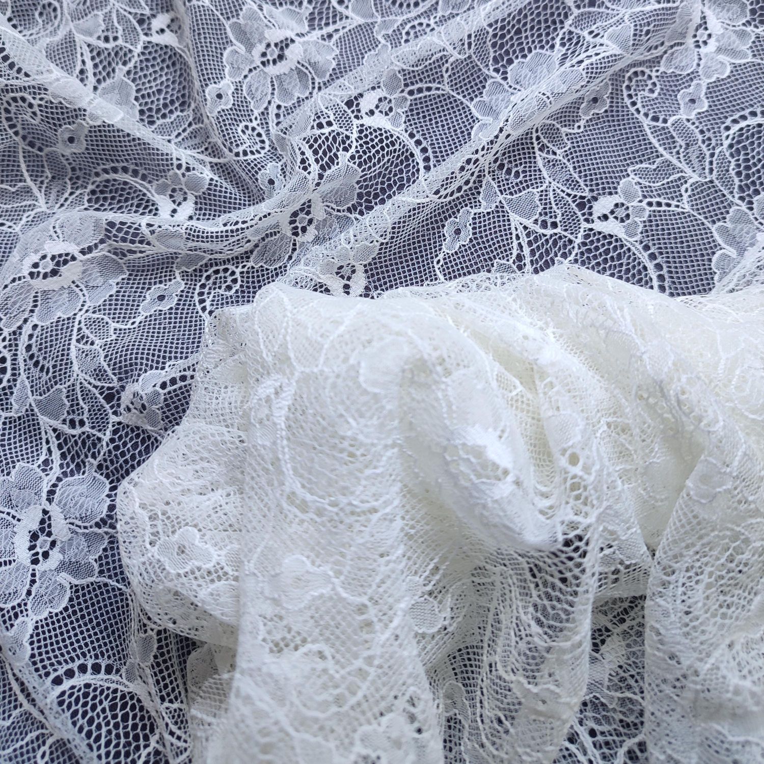 Ivory guipure lace – structured floral fabric for lingerie and bridal sewing
