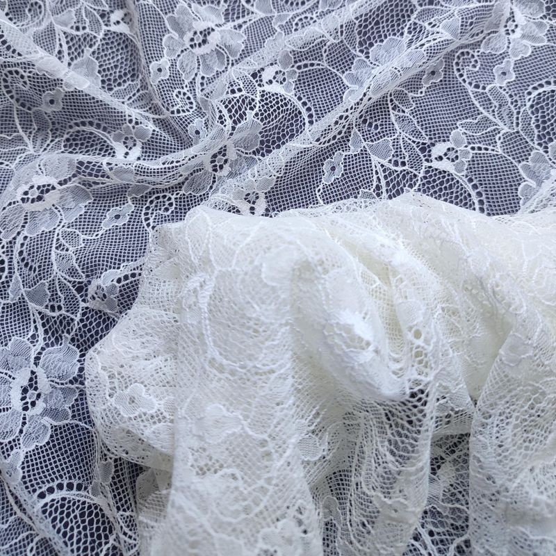 Ivory guipure lace – structured floral fabric for lingerie and bridal sewing