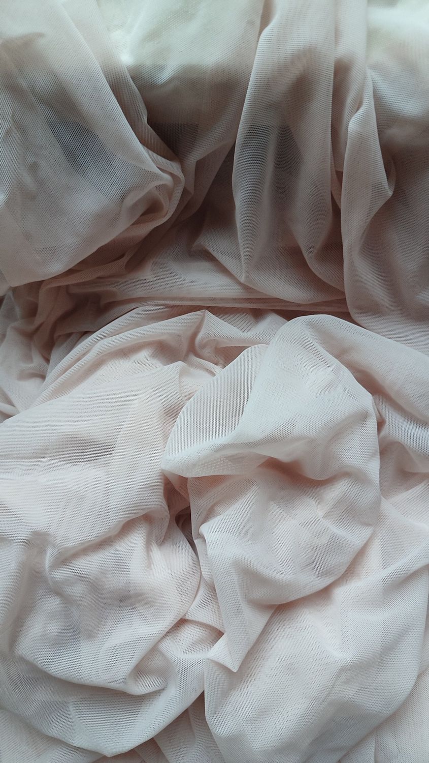 Silver peony stretch mesh fabric for lingerie sewing

