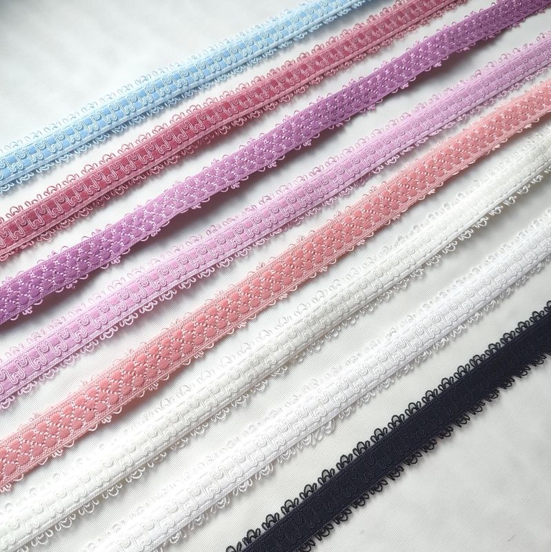 Decorative elastic bra straps in pastel and black colors, 20mm wide