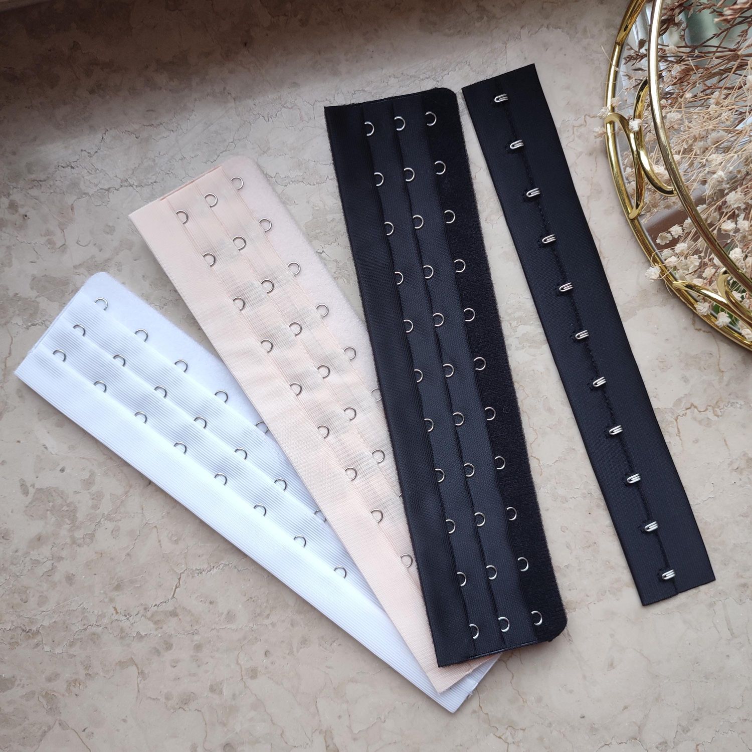 Long Bra Closure – 20 cm – Soft Hook and Eye Fastener for Lingerie Sewing
