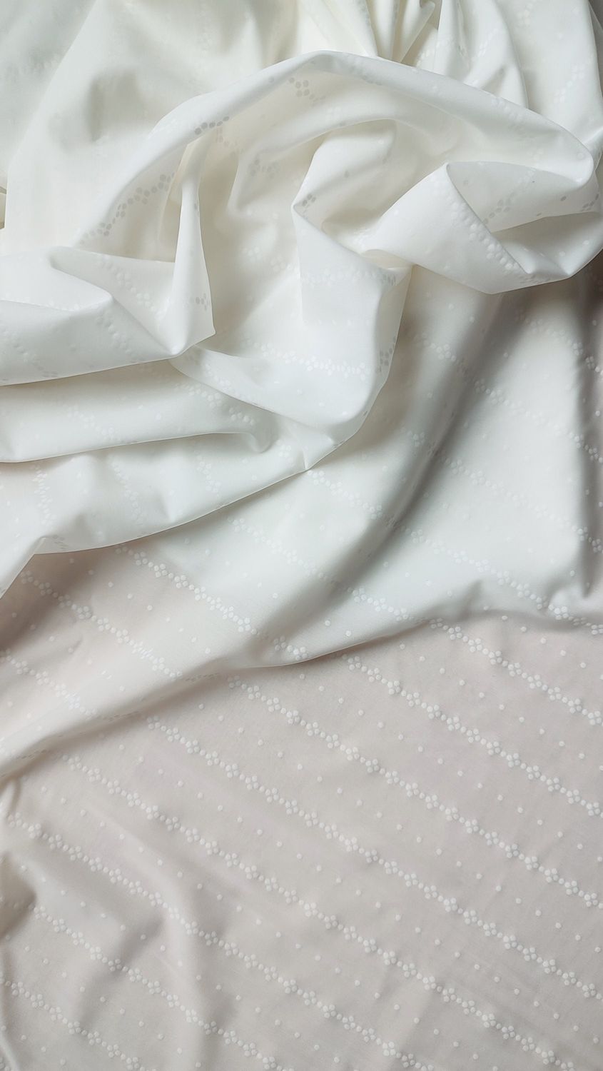 Ivory Dotted Microfiber