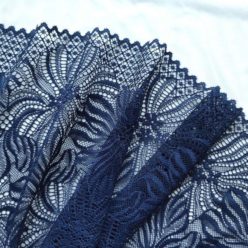 Navy Stretch Lace Trim