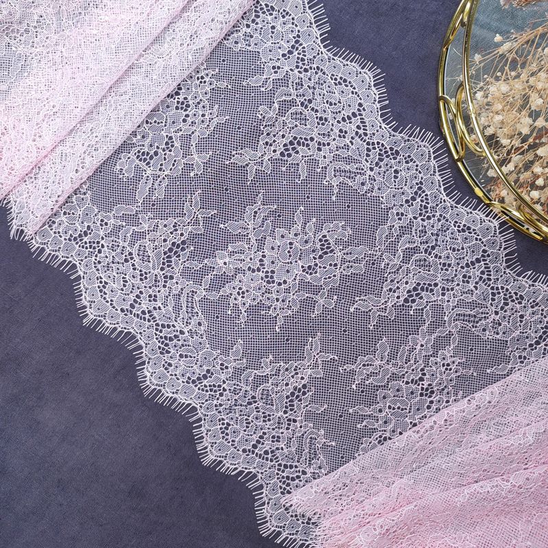 Dusty Pink Chantilly Lace Trim