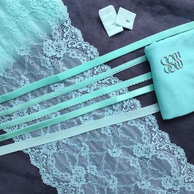 Mint Bra making kit | blue Set for sewing lingerie | Underwear making kit