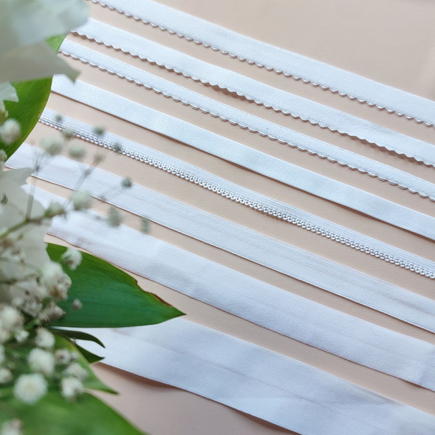 White Lingerie Elastics – Soft &amp; Versatile Bra Making Essentials