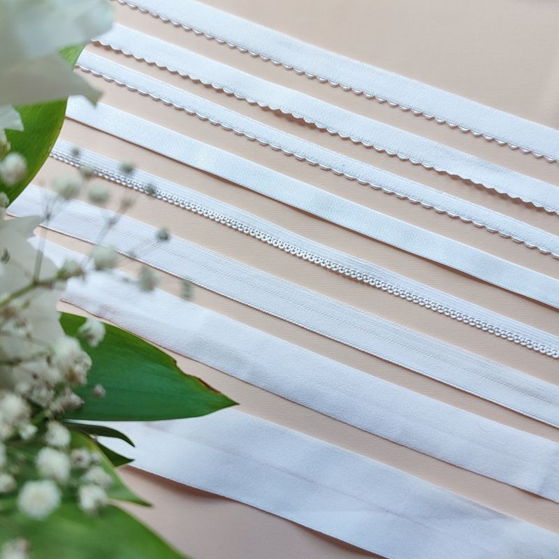 White Lingerie Elastics – Soft &amp; Versatile Bra Making Essentials