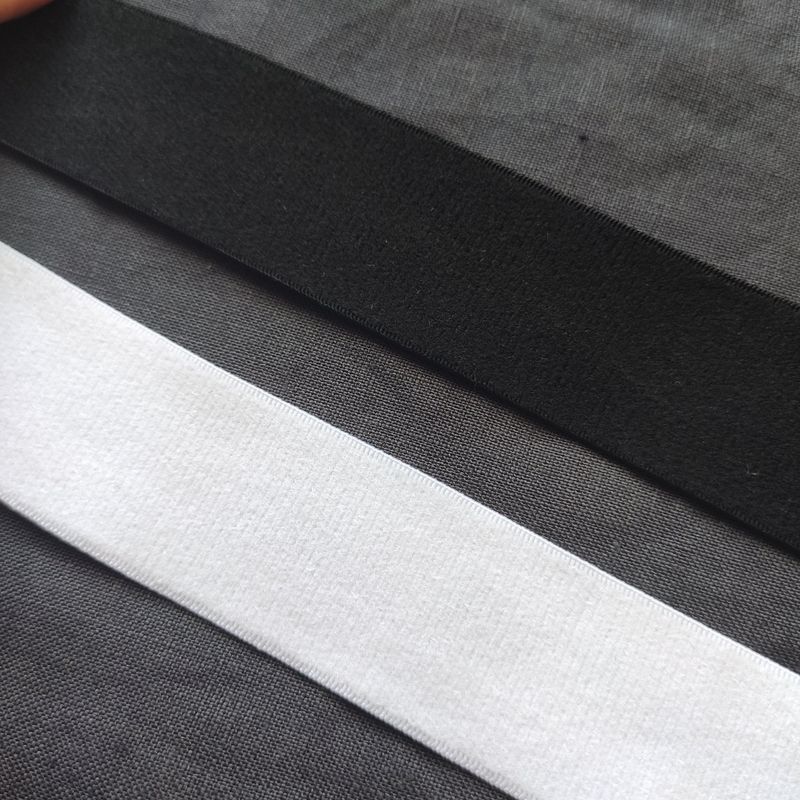 30mm wide black and white velvet elastic for lingerie