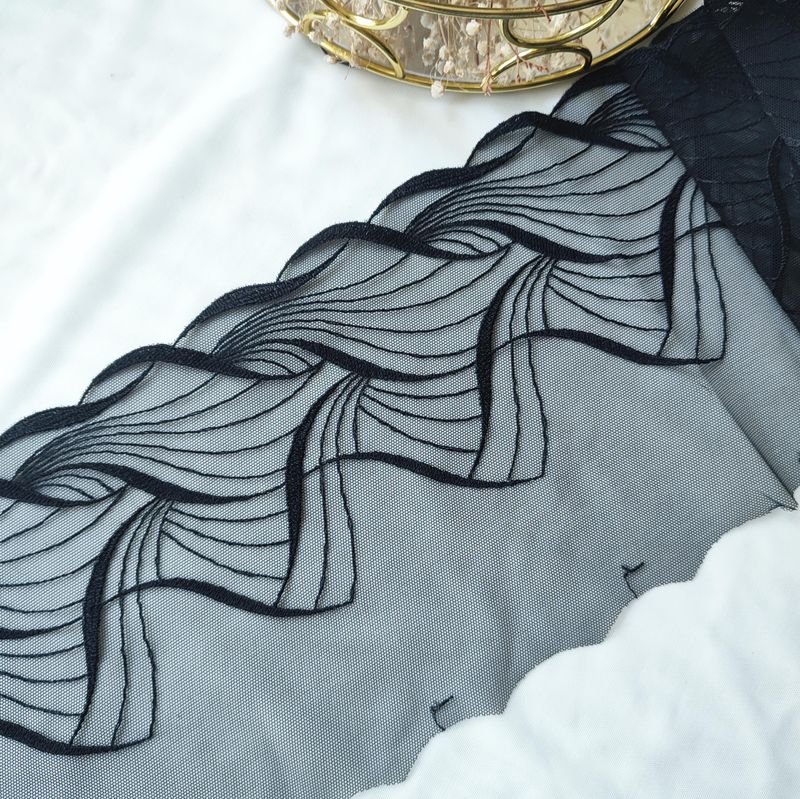 Embroidered Lace – Black on Black