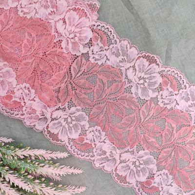 Two-Tone Pink Floral Stretch Lace