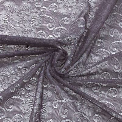 Grey-Purple Stretch Jacquard Fabric