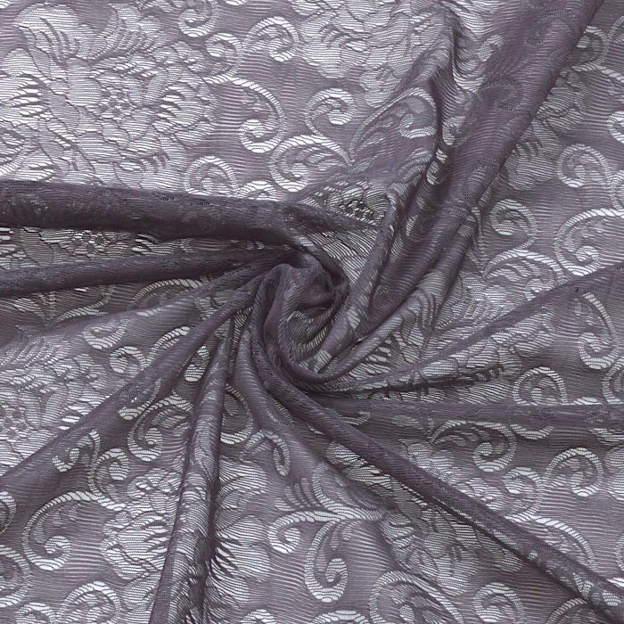 Grey-Purple Stretch Jacquard Fabric
