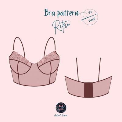 Retro Bra with Lace Upper Cups