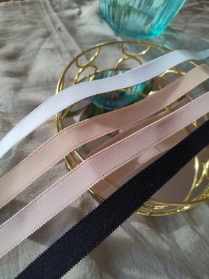 20mm wide matte bra straps in black, white, nude and blush pink for lingerie sewing