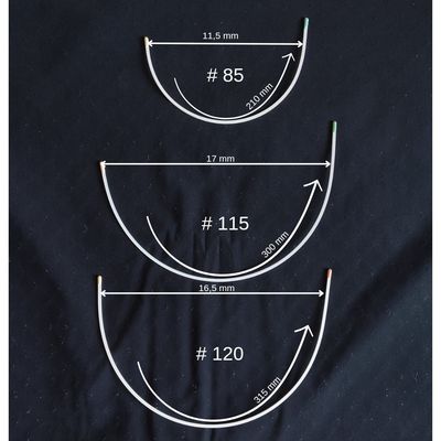 Bra underwires. Strong high quality coated metal. Plus size underwire