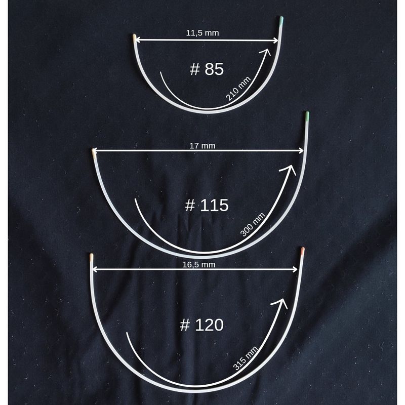 Bra underwires. Strong high quality coated metal. Plus size underwire