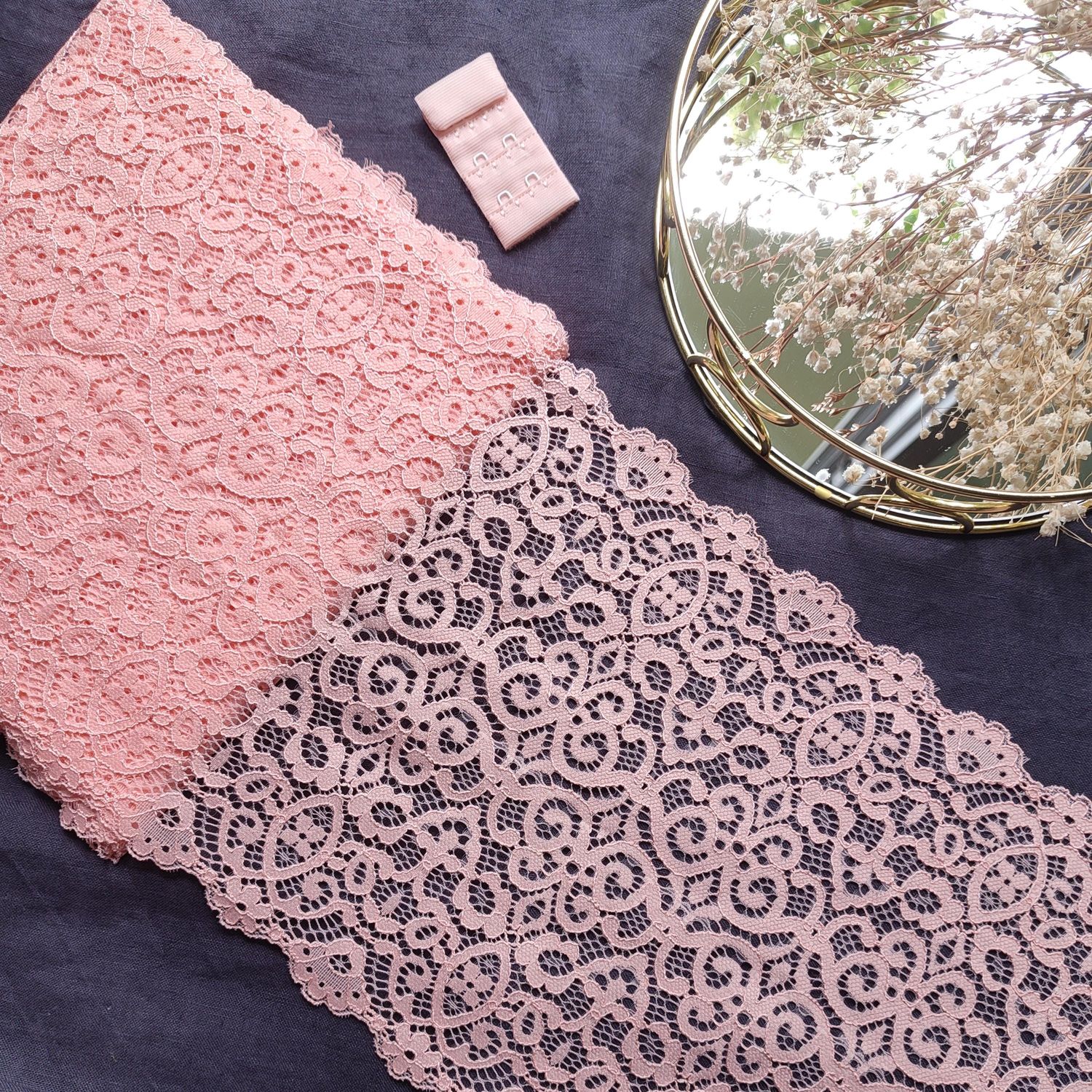 Coral Stretch Lace Trim