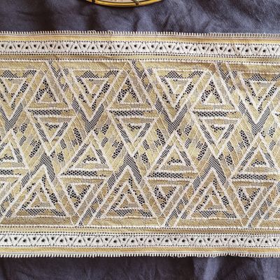 Geometric Yellow and Ivory Lace Trim