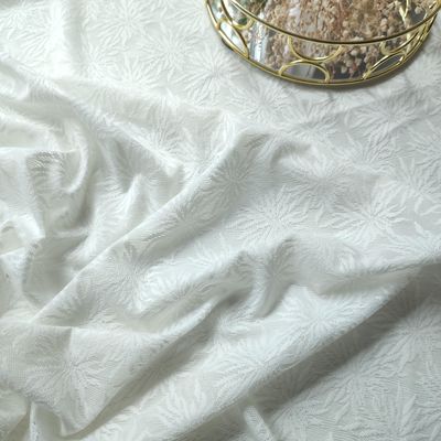 Ivory Floral Jacquard Mesh