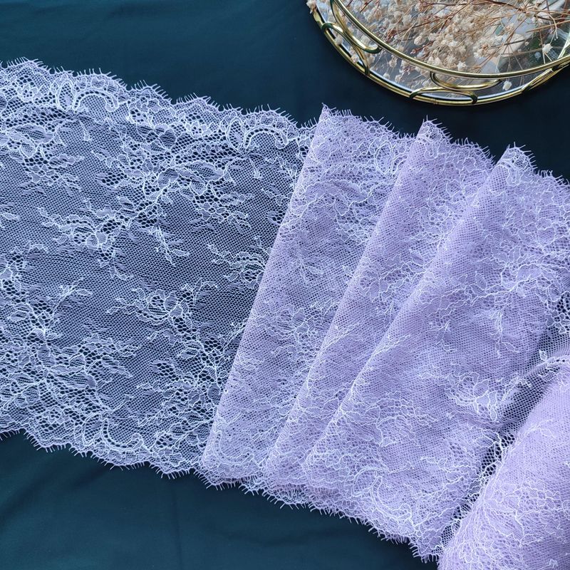 Lilac Chantilly Lace with Eyelash Edge