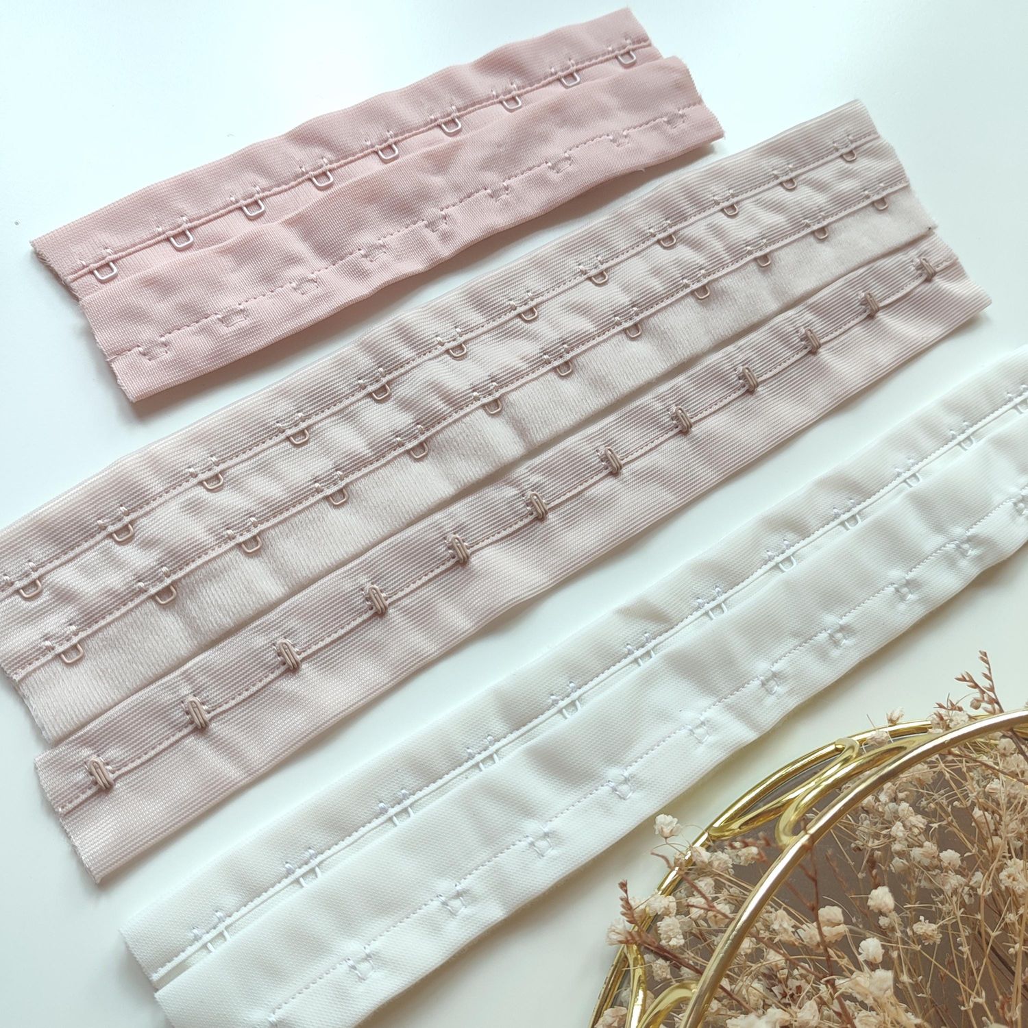 Ivory Hook and Eye Bra Tape – 30 cm