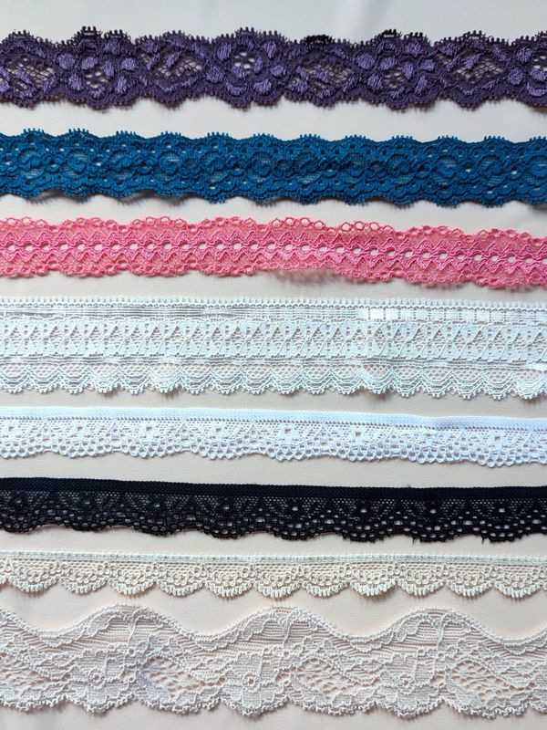 Narrow Stretch Lace Trim for Lingerie Edging