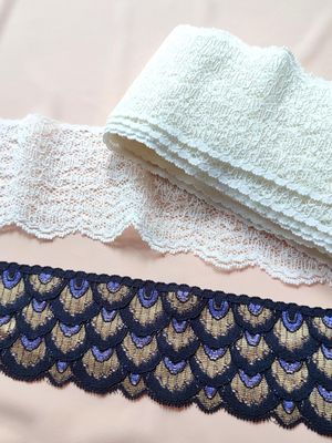 Ivory Stretch Lace Trim – 75 mm