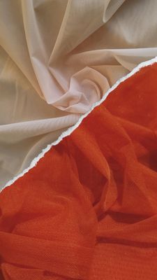 Orange Ultra Sheer Stretch Mesh