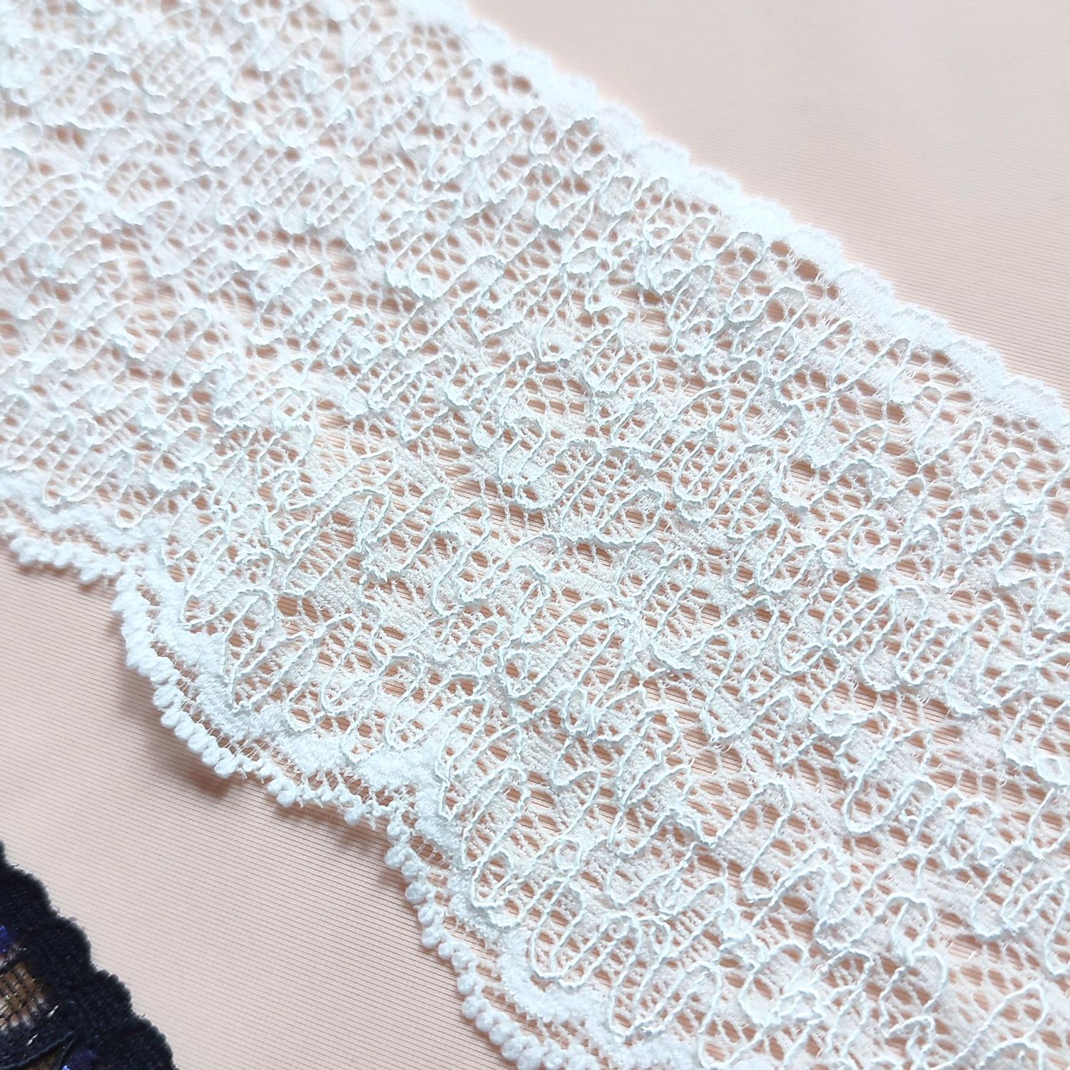 Ivory Stretch Lace Trim – 75 mm