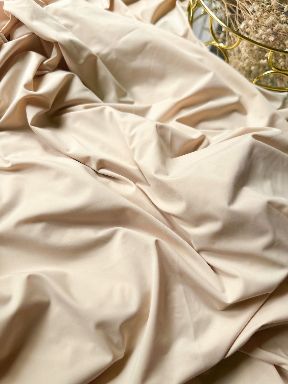 Luxurious beige matte microfiber for lingerie sewing

