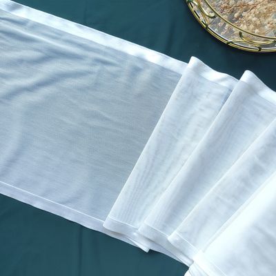 White tulle trim with satin edges for lingerie sewing

