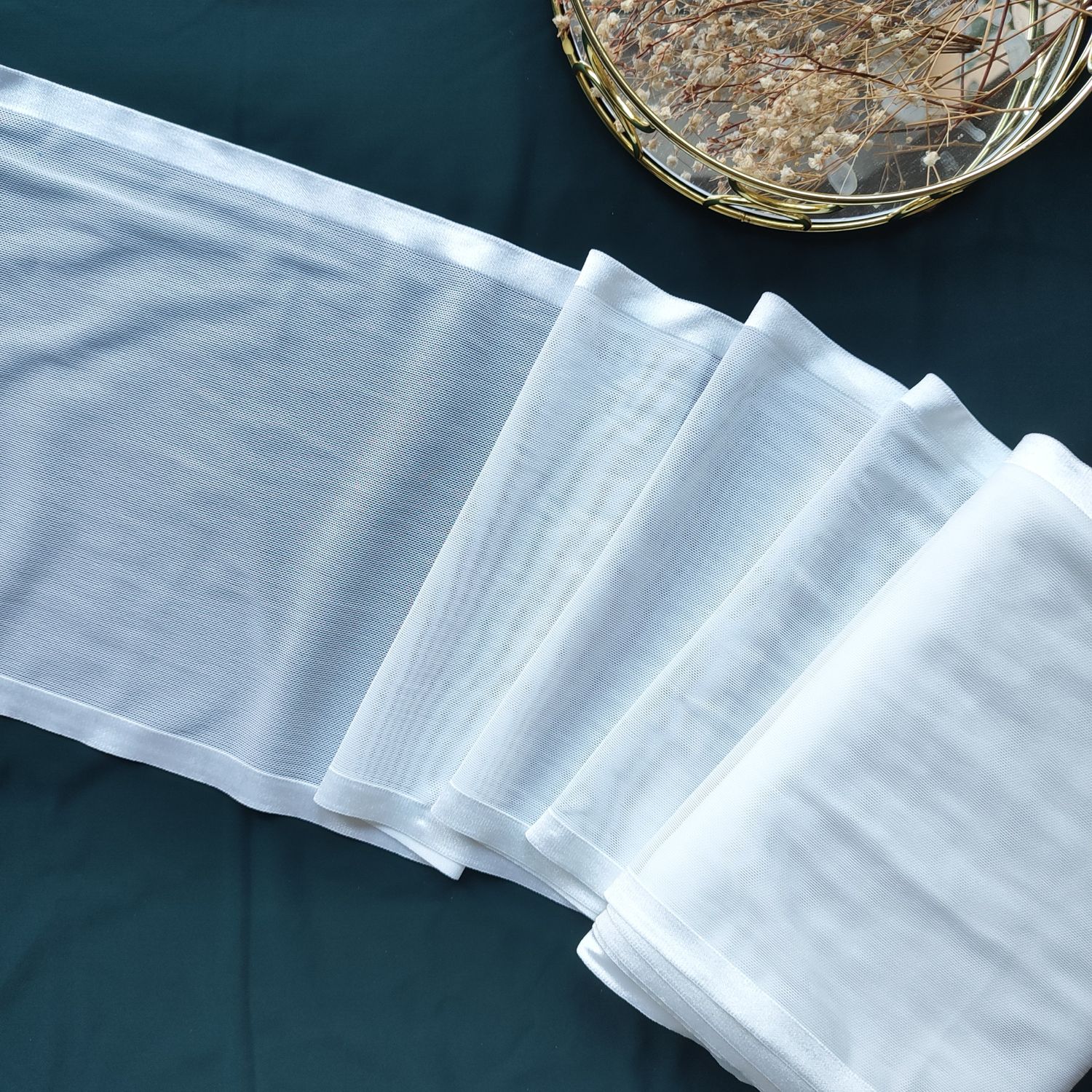 White tulle trim with satin edges for lingerie sewing

