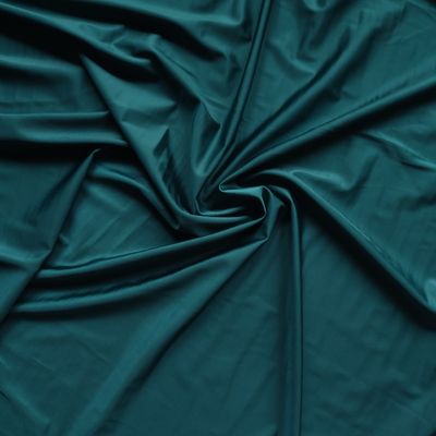 Dark teal stretch microfiber fabric with silky matte surface

