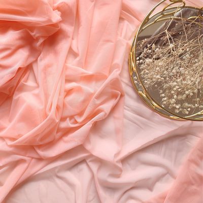 Soft peach stretch mesh tulle for lingerie sewing


