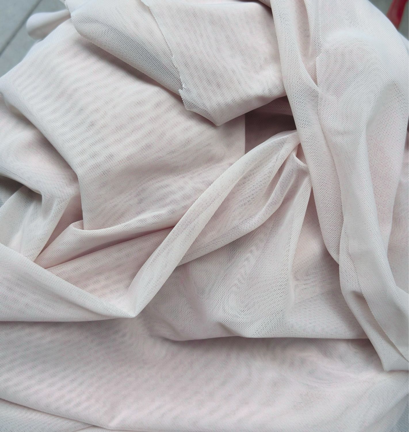 Powder nude stretch mesh fabric for lingerie sewing