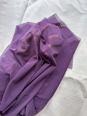 Dusty purple stretch mesh tulle fabric for lingerie sewing, 4-way stretch
