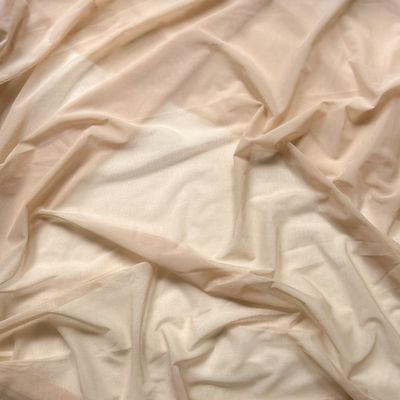Nude stretch mesh fabric for lingerie sewing, soft and sheer 4-way stretch tulle