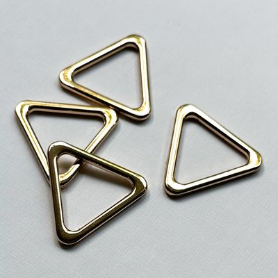 Light gold triangle rings 20 mm for lingerie straps and harness sewing