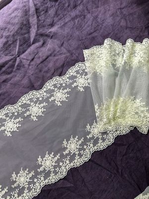 Pale Green Embroidered Tulle Lace