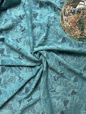 Turquoise Stretch Lace Fabric – Floral Lingerie Lace