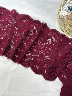 Wine Corded Stretch Lace