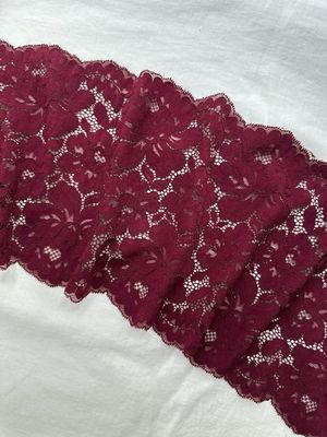 Wine Corded Stretch Lace